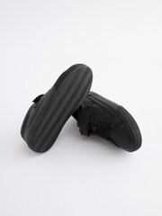 Black Minecraft Elastic Lace 1 Strap School Shoes - Image 4 of 5