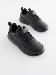 Black Standard Fit (F) Single Strap School Trainers - Image 1 of 5