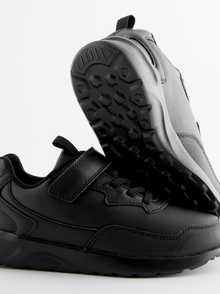 Black Standard Fit (F) Single Strap School Trainers - Image 5 of 5