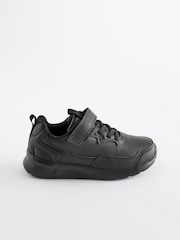 Black Wide Fit (G) Single Strap School Trainers - Image 2 of 7