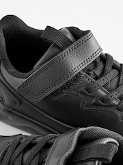 Black Wide Fit (G) Single Strap School Trainers - Image 6 of 7