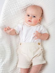 Trotters London Little 100% Cotton Oatmeal/White Rupert Set - Image 5 of 5