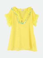 Angels Face Irena Lemon Yellow Sequin Kaftan - Image 1 of 2