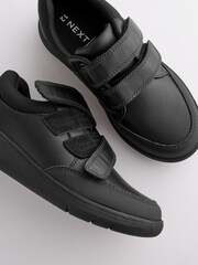 Schwarz - Schuhe mit Klettverschluss für die Schule - Bild 4 von 5