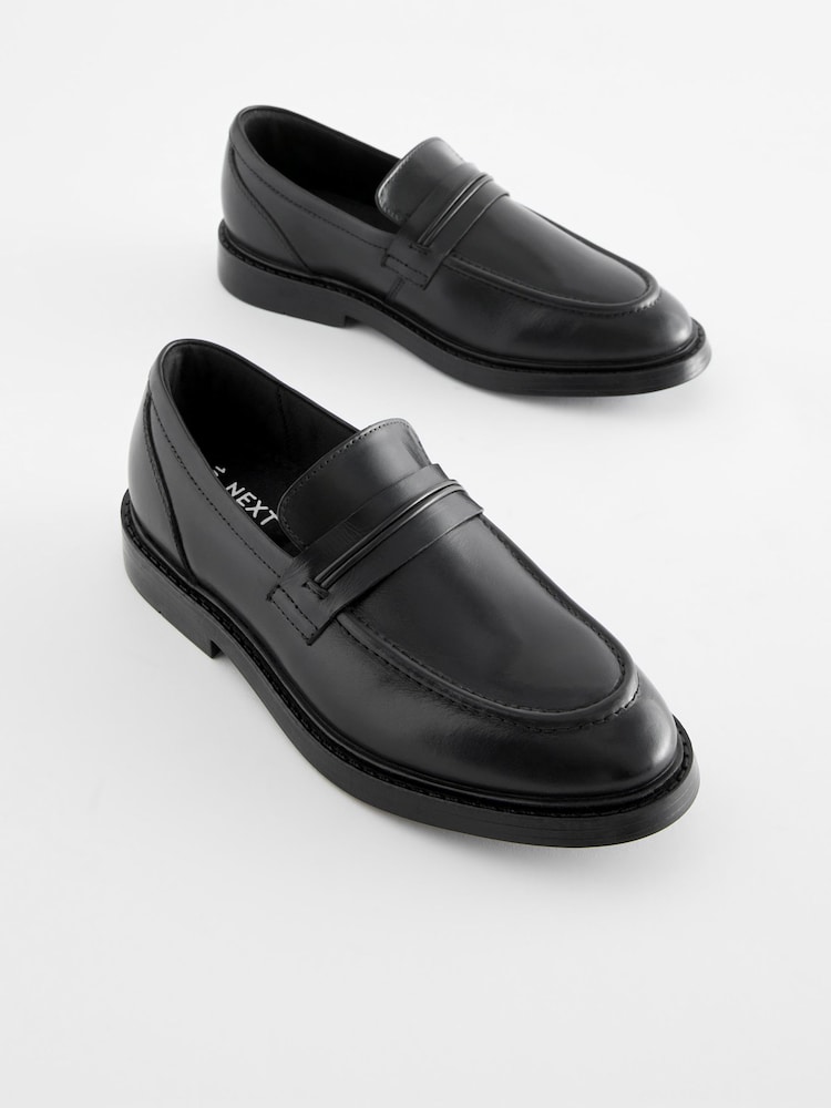Noir - Mocassins en cuir pour l’école - Image 1 de 5