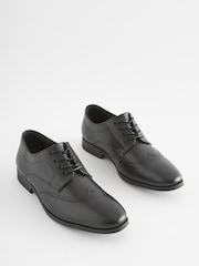 Black School Leather Wing Cap Shoes - Image 1 of 5