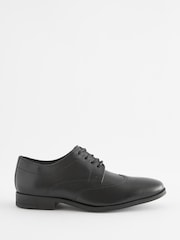 Black School Leather Wing Cap Shoes - Image 2 of 5