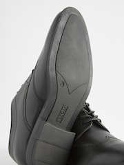 Black School Leather Wing Cap Shoes - Image 5 of 5