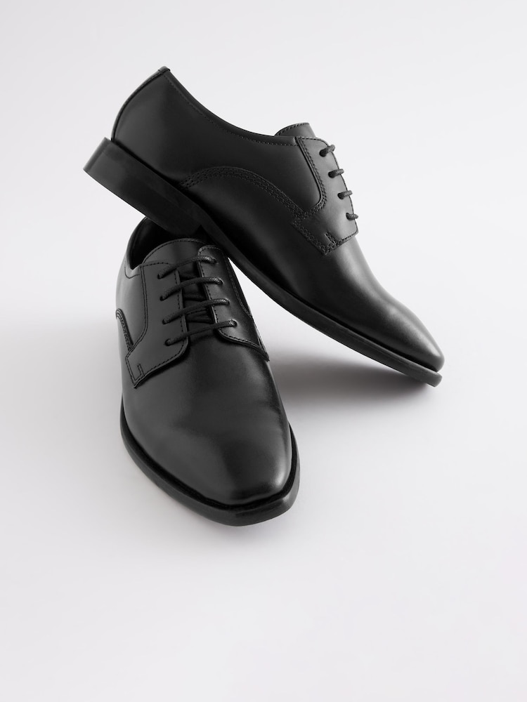 Schwarz - Schnürschuhe aus Leder für die Schule - Bild 1 von 5