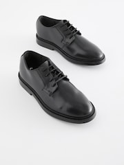 Black School Leather Square Toe Shoes - Image 1 of 5