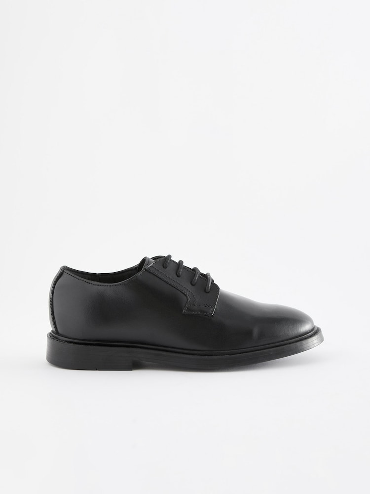 Black School Leather Square Toe Shoes - Image 2 of 5