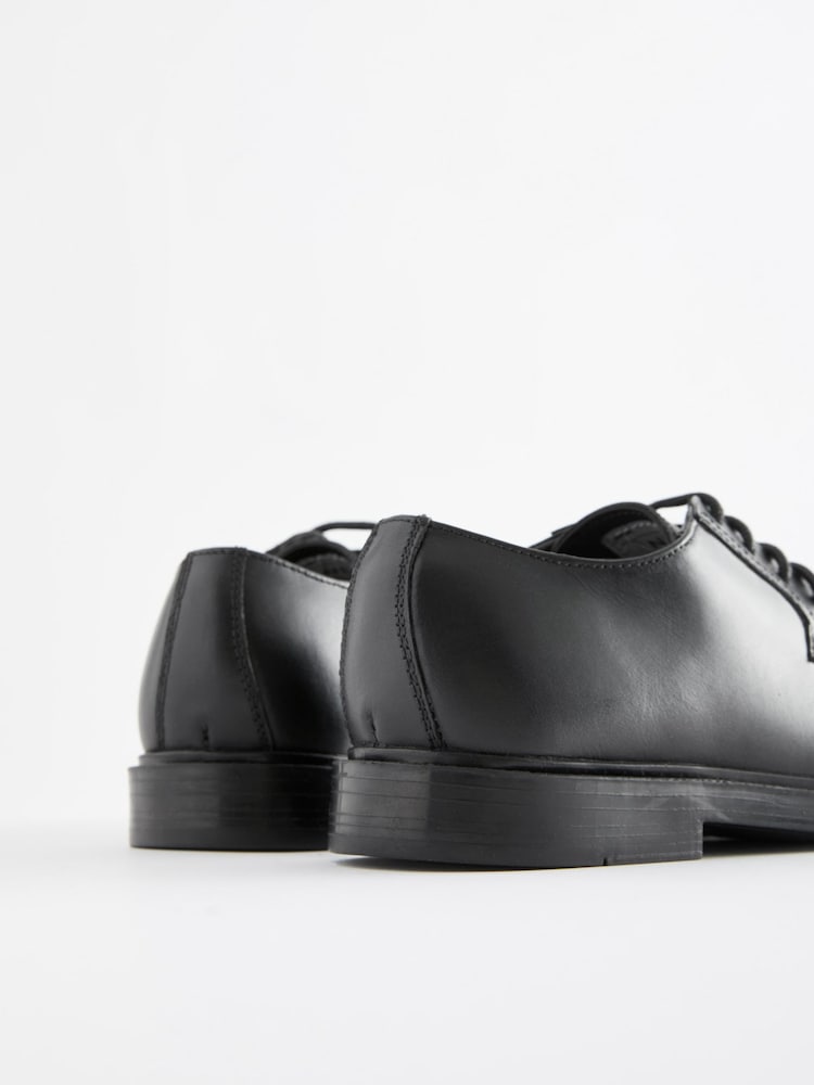 Black School Leather Square Toe Shoes - Image 5 of 5
