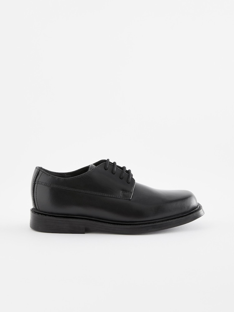 Black School Leather Lace-Up Shoes - Image 2 of 5