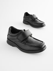 Black Leather Touch Fastening School Shoes - Image 2 of 5
