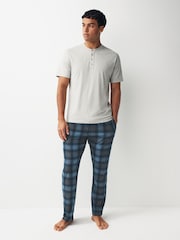 Grey/Blue Check Motionflex Cosy Pyjamas Set - Image 1 of 6