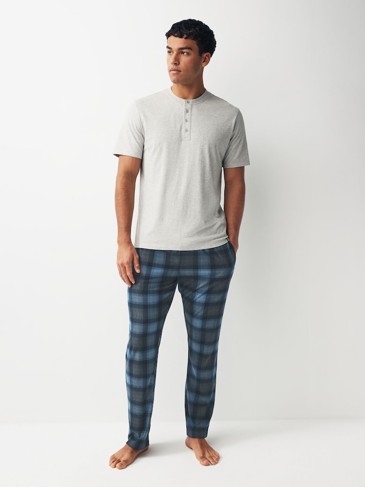 Grey/Blue Check Motionflex Cosy Pyjamas Set - Image 1 of 6