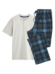 Grey/Blue Check Motionflex Cosy Pyjamas Set - Image 6 of 6