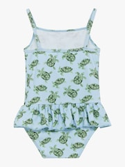 Trotters London Blue Turtle Peplum Swimsuit - Image 3 of 4