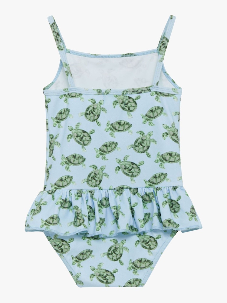 Trotters London Blue Turtle Peplum Swimsuit - Image 3 of 4