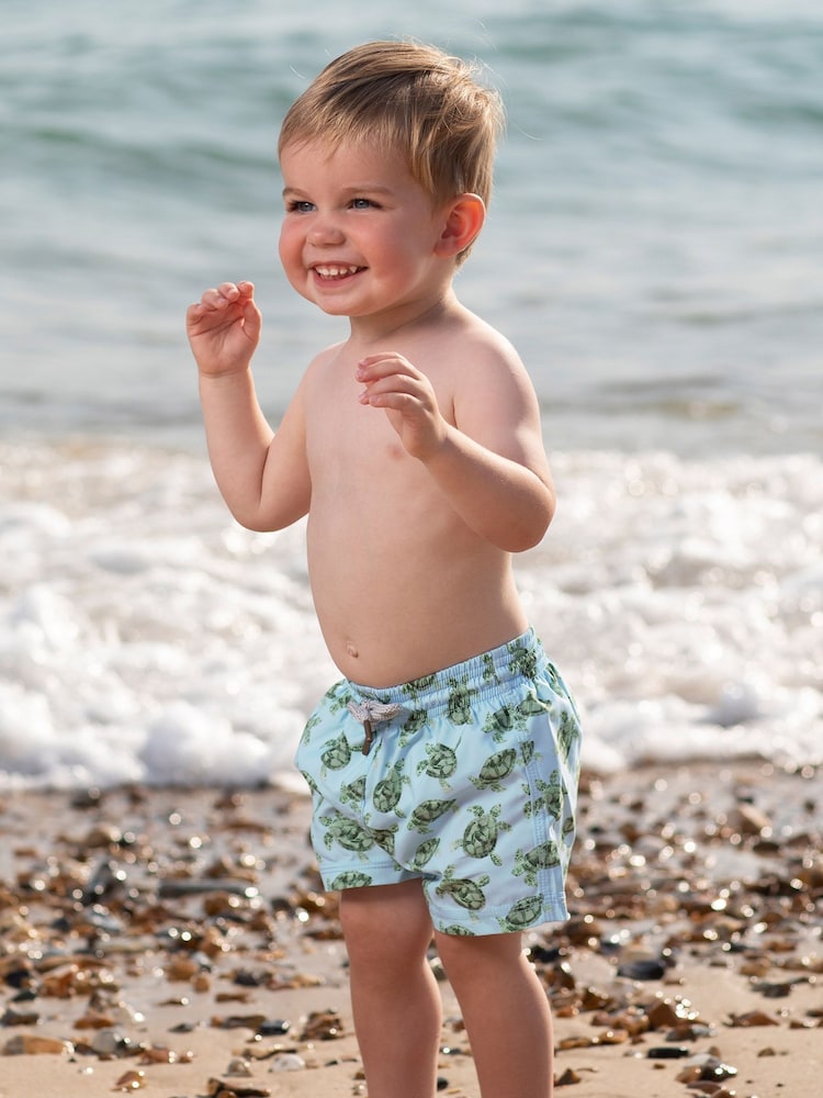 Trotters London Little Blue Turtle Swimshorts - Image 1 of 4