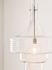 Jasper Conran London Clear Ribbed Glass Chandelier - Image 3 of 4