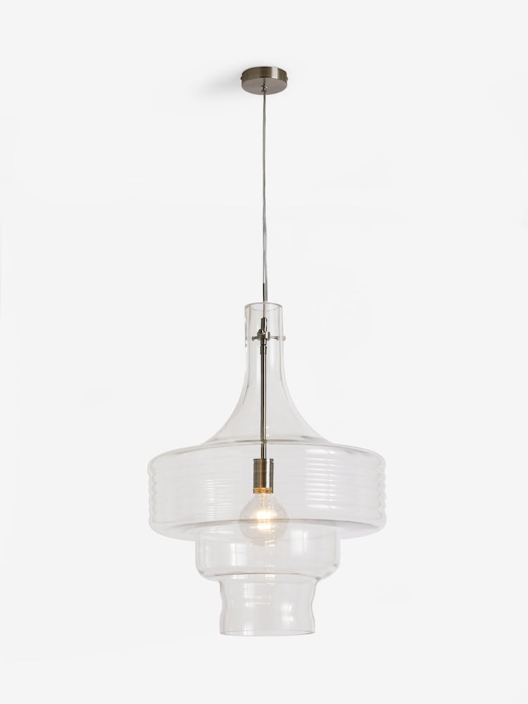 Jasper Conran London Clear Ribbed Glass Chandelier - Image 4 of 4