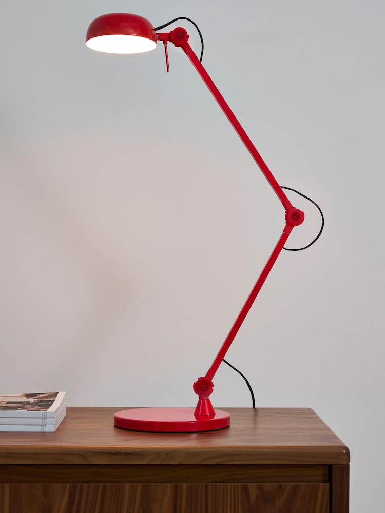 Jasper Conran London Red Adjustable Table Lamp - Image 1 of 6