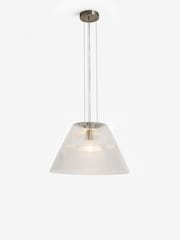 Jasper Conran London Clear Pleated Glass Ceiling Light - Image 1 of 5