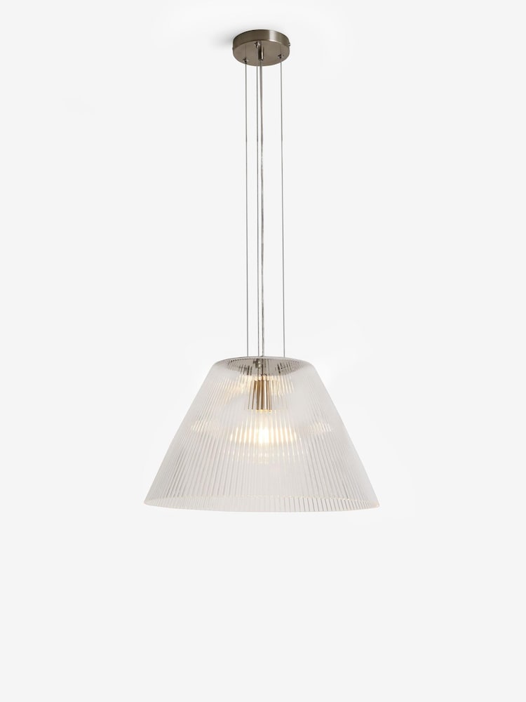 Jasper Conran London Clear Pleated Glass Ceiling Light - Image 1 of 5