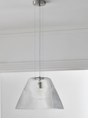 Jasper Conran London Clear Pleated Glass Ceiling Light - Image 2 of 5