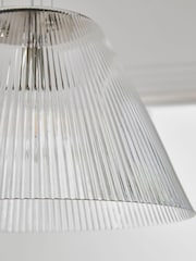 Jasper Conran London Clear Pleated Glass Ceiling Light - Image 4 of 5
