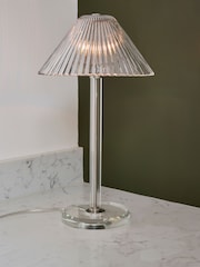 Jasper Conran London Clear Pleat Glass Table Lamp - Image 1 of 5