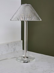 Jasper Conran London Clear Pleat Glass Table Lamp - Image 2 of 5