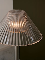 Jasper Conran London Clear Pleat Glass Table Lamp - Image 3 of 5