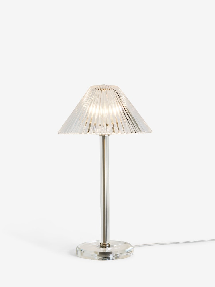 Jasper Conran London Clear Pleat Glass Table Lamp - Image 5 of 5