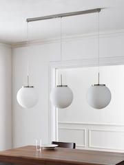 Jasper Conran London Clear 3 Light Ribbed Glass Ceiling Light - Image 3 of 5