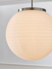Jasper Conran London Clear 3 Light Ribbed Glass Ceiling Light - Image 4 of 5