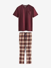 Red/Natural Check Motionflex Cosy Pyjamas Set - Image 1 of 9