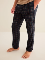 Tan/Navy Blue Check Motionflex Cosy Pyjamas Set - Image 4 of 10