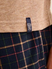 Tan/Navy Blue Check Motionflex Cosy Pyjamas Set - Image 6 of 10