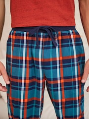 Orange/Green Check Motionflex Cosy Cuffed Pyjamas Set - Image 5 of 8