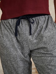Red/Navy Blue Herringbone Motionflex Cosy Cuffed Pyjamas Set - Image 5 of 10