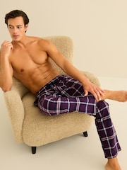 Plum Purple Check Motionflex Cosy Pyjama Bottoms - Image 3 of 8