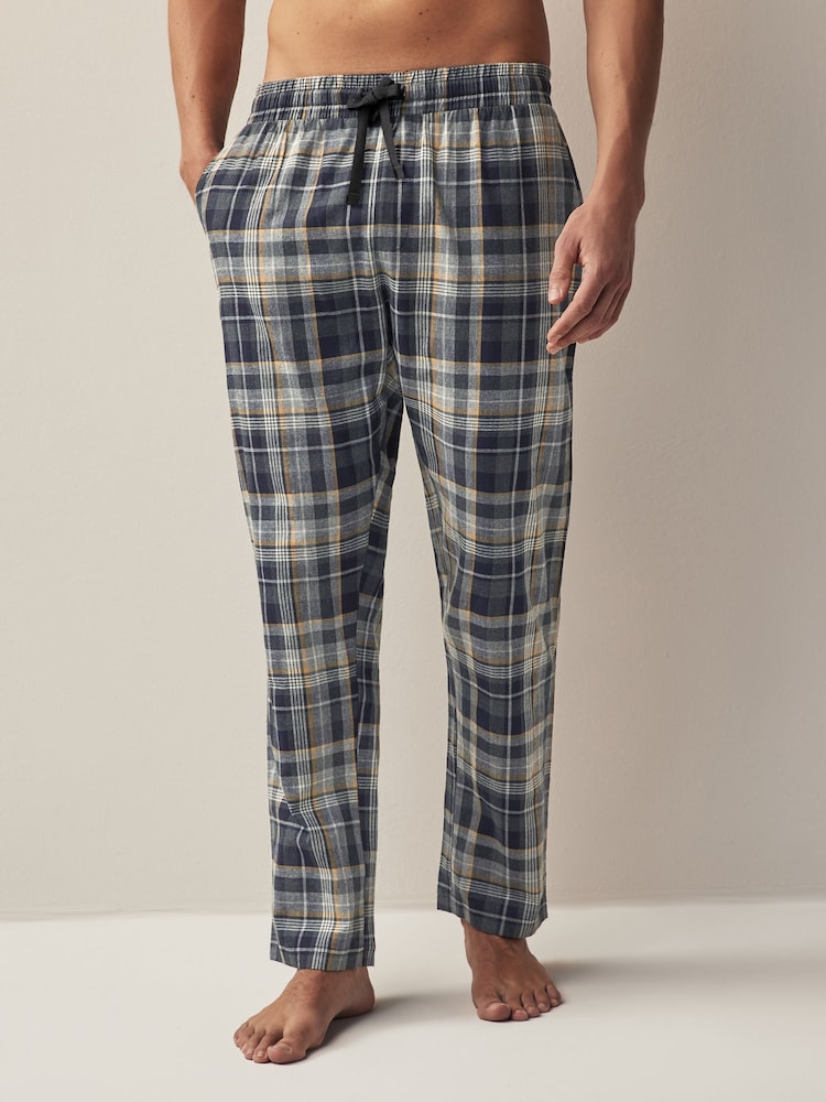 رمادي - رداء سفلي للبيجامات مربعات محبوك ناعم - صورة 1 من 6