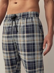 رمادي - رداء سفلي للبيجامات مربعات محبوك ناعم - صورة 4 من 6