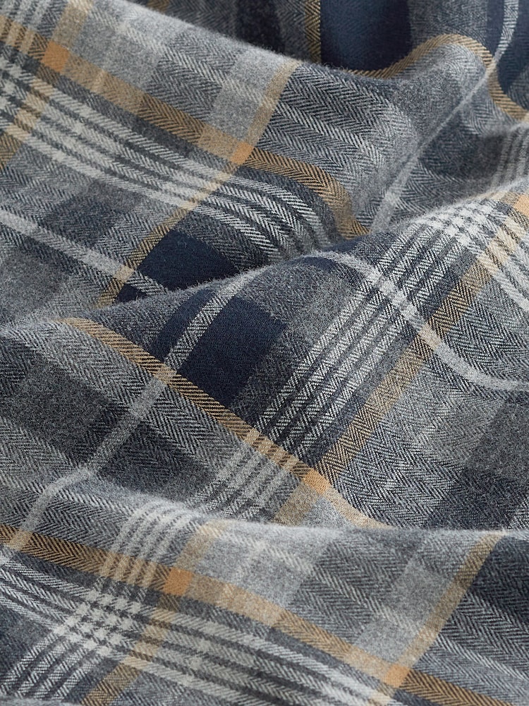 رمادي - رداء سفلي للبيجامات مربعات محبوك ناعم - صورة 6 من 6