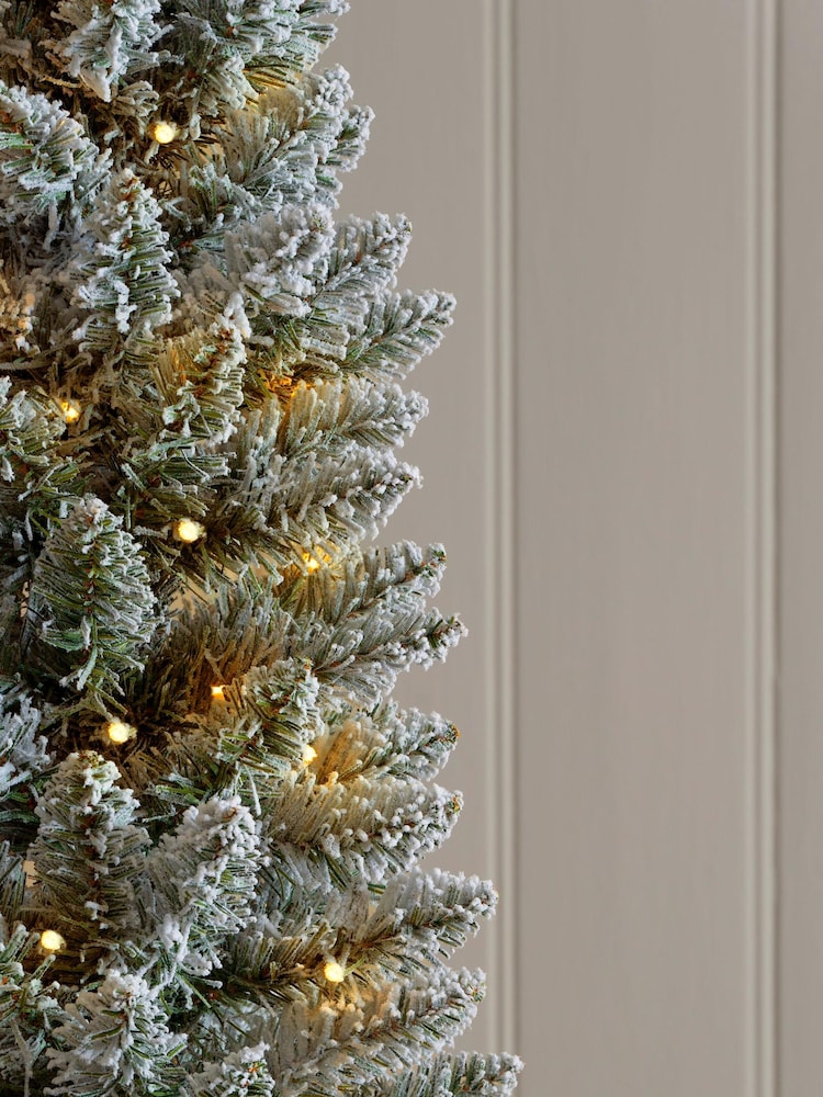 White Lit Snowy 6ft slim Christmas Tree - Image 2 of 6