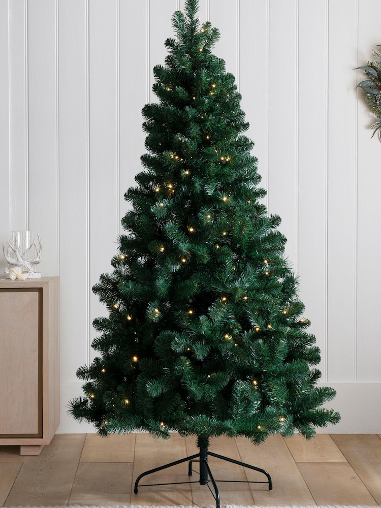 Green Pre Lit Forest Pine 6ft Christmas Tree - Image 2 of 5