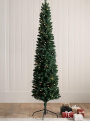 Green Pre Lit Forest Pine 7ft slim Christmas Tree - Image 1 of 4