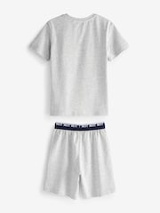 Blue/Grey Plain Short Pyjamas 2 Pack (3-16yrs) - Image 2 of 3